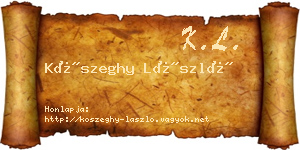 Kőszeghy László névjegykártya